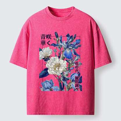 Tokyo-Tiger Harmony of Bloom and Breeze Washed T-Shirt