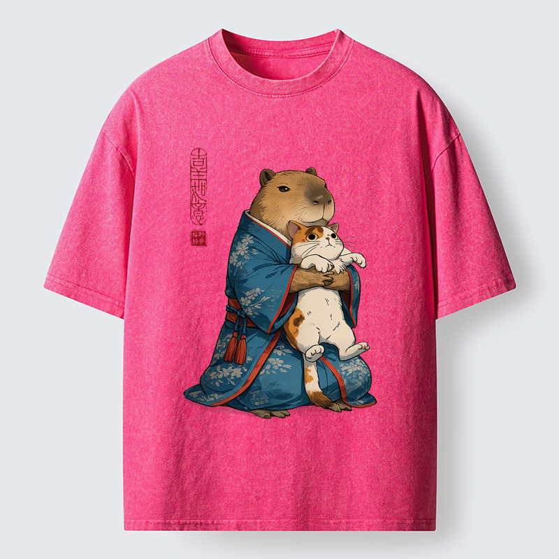 Tokyo-Tiger Furry Friends in Harmony Washed T-Shirt