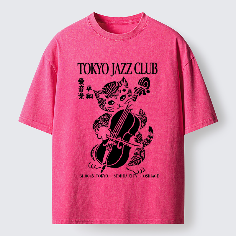 Tokyo-Tiger Tokyo Jazz Kitty Washed T-Shirt