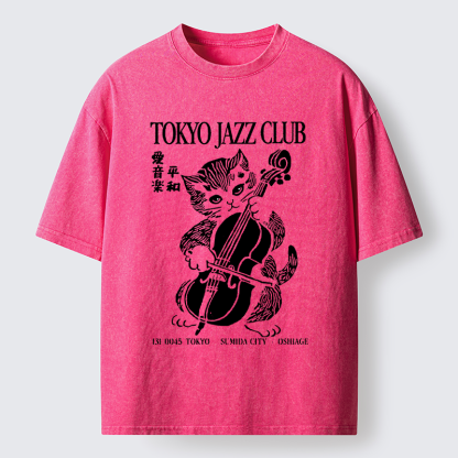 Tokyo-Tiger Tokyo Jazz Kitty Washed T-Shirt