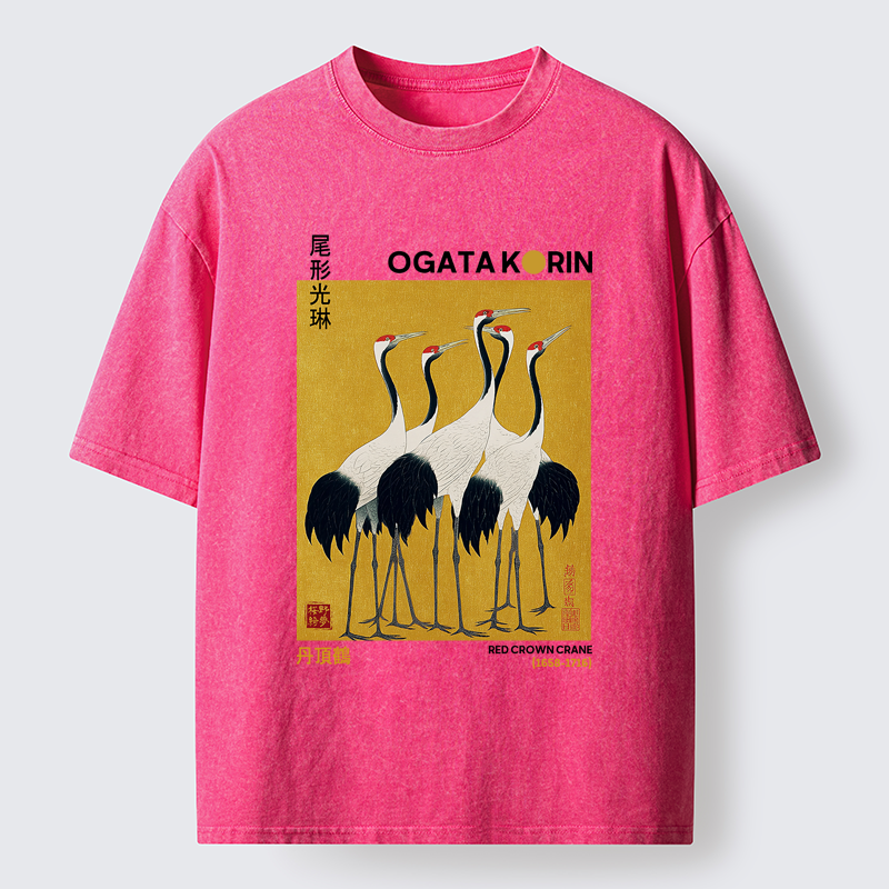 Tokyo-Tiger Dance of Cranes Washed T-Shirt