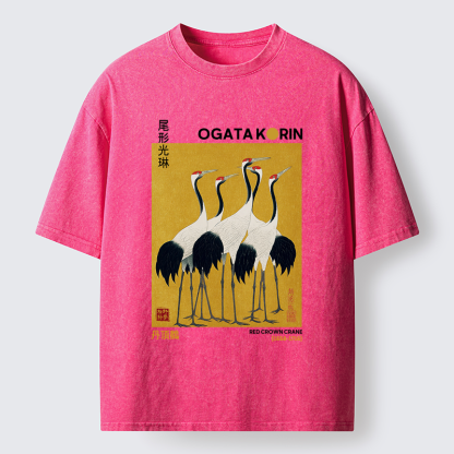 Tokyo-Tiger Dance of Cranes Washed T-Shirt