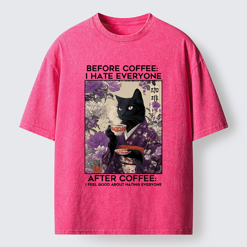 Tokyo-Tiger Coffee First, Humans Later Washed T-Shirt