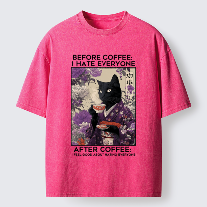 Tokyo-Tiger Coffee First, Humans Later Washed T-Shirt