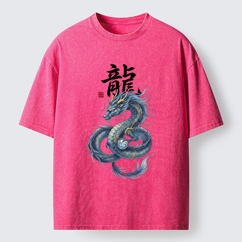 Tokyo-Tiger Mythic Blue Dragon Washed T-Shirt
