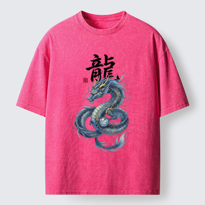Tokyo-Tiger Mythic Blue Dragon Washed T-Shirt
