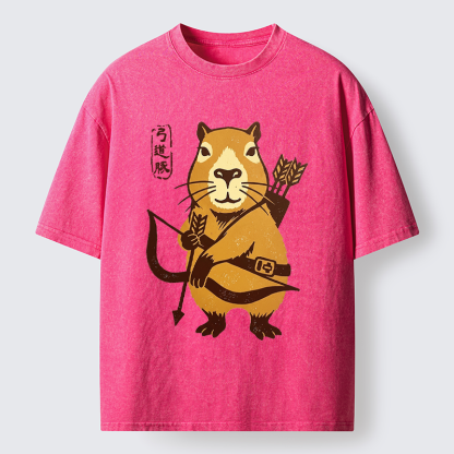 Tokyo-Tiger The Capybara Archer: Target Chill Washed T-Shirt