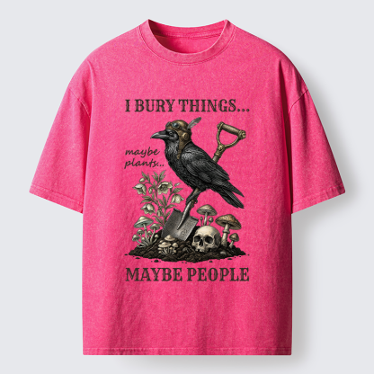 Tokyo-Tiger "Maybe Plants, Maybe People" Dark Humor Washed T-Shirt