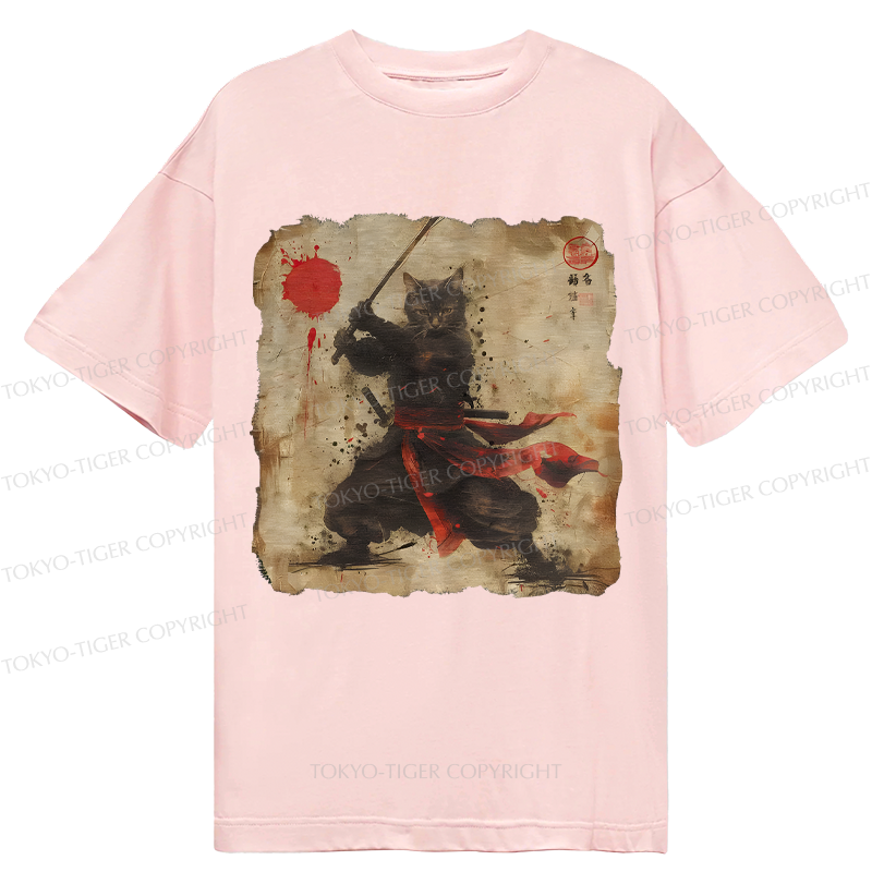 Tokyo-Tiger Retro Japanese Samurai Cat Classic T-Shirt