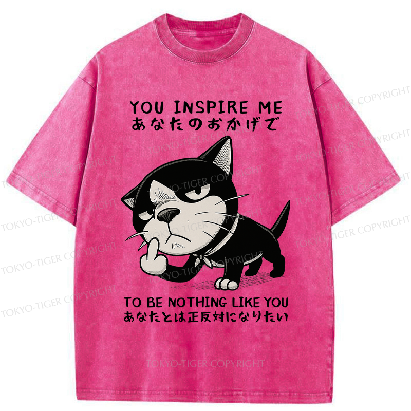 Tokyo-Tiger Funny Cat doesn't want to be you meme Washed T-Shirt