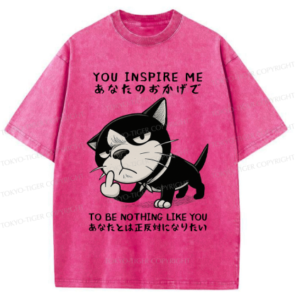 Tokyo-Tiger Funny Cat doesn't want to be you meme Washed T-Shirt