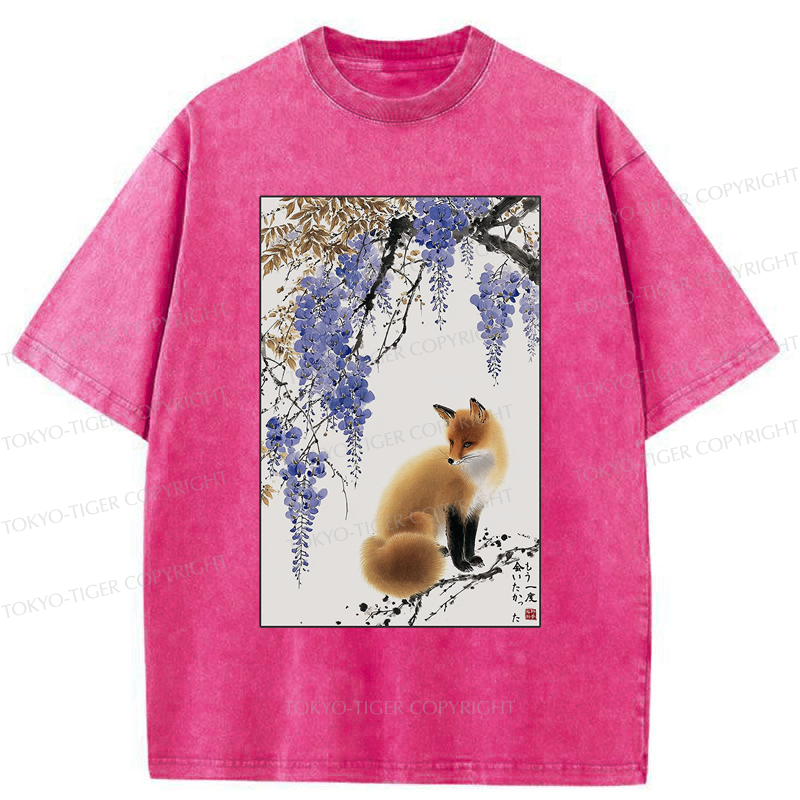Tokyo-Tiger I Wished To See You Again-Fox & Wisteria Washed T-Shirt