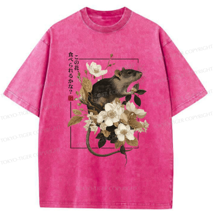 Tokyo-Tiger Can This Flower Be Eaten?-Mouse Washed T-Shirt