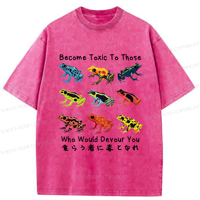 Tokyo-Tiger Funny Frog Poison Your Devourers Washed T-Shirt