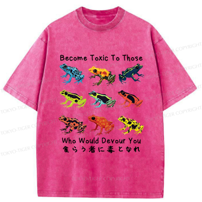 Tokyo-Tiger Funny Frog Poison Your Devourers Washed T-Shirt