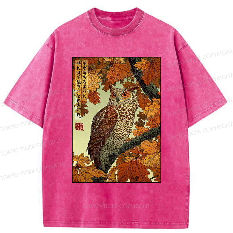 Tokyo-Tiger Like leaves, sometimes letting go is essential Washed T-Shirt