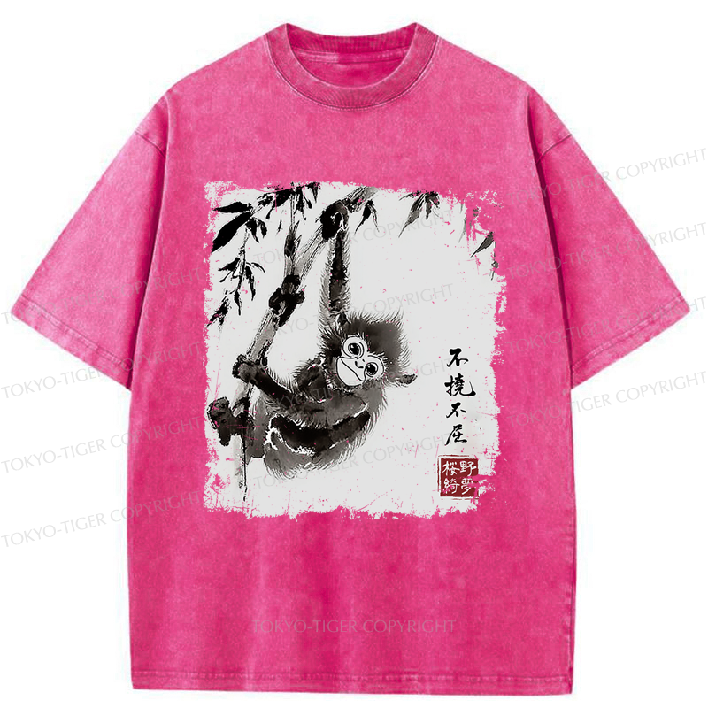Tokyo-Tiger Little Monkey：Unyielding And Indomitable Washed T-Shirt