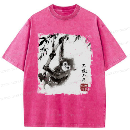 Tokyo-Tiger Little Monkey：Unyielding And Indomitable Washed T-Shirt