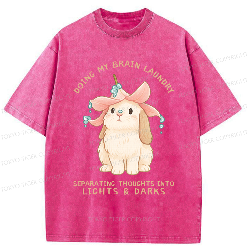 Tokyo-Tiger Flower Hat Bunny: Brain Laundry Washed T-Shirt