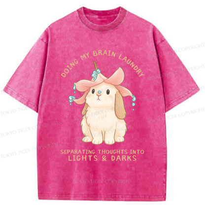 Tokyo-Tiger Flower Hat Bunny: Brain Laundry Washed T-Shirt