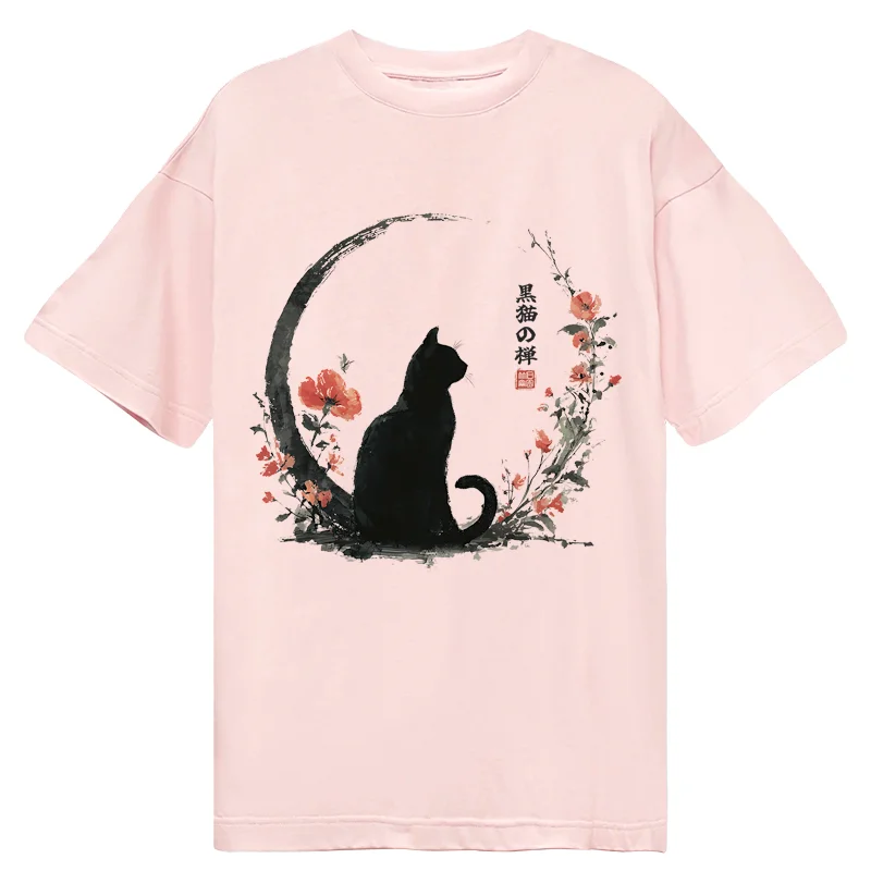Tokyo-Tiger Black Cat And Flowers Classic T-Shirt