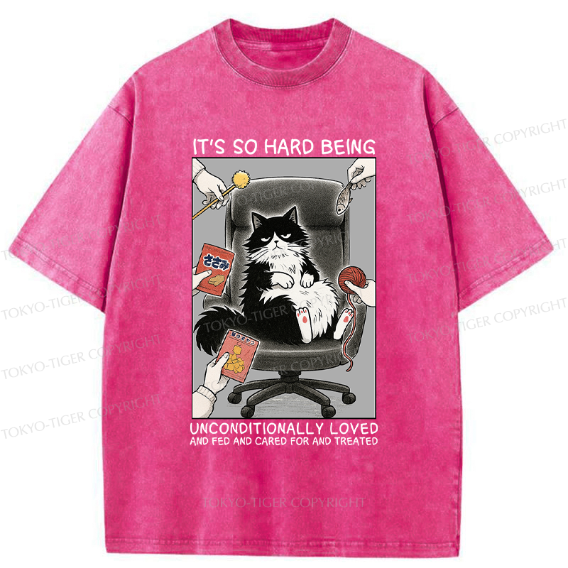 Tokyo-Tiger Funny Spoiled Cat Meme Comic Washed T-Shirt