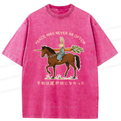 Tokyo-Tiger Funny Rabbit Samurai on Horseback Washed T-Shirt