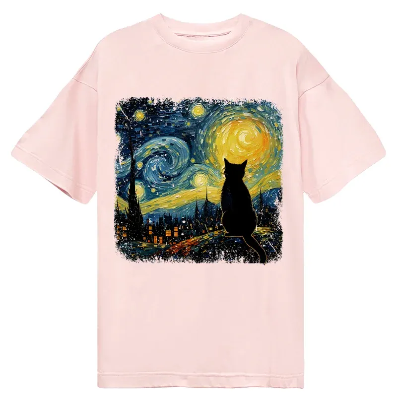 Tokyo-Tiger The Starry Night Cat Classic T-Shirt