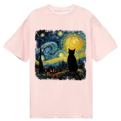 Tokyo-Tiger The Starry Night Cat Classic T-Shirt