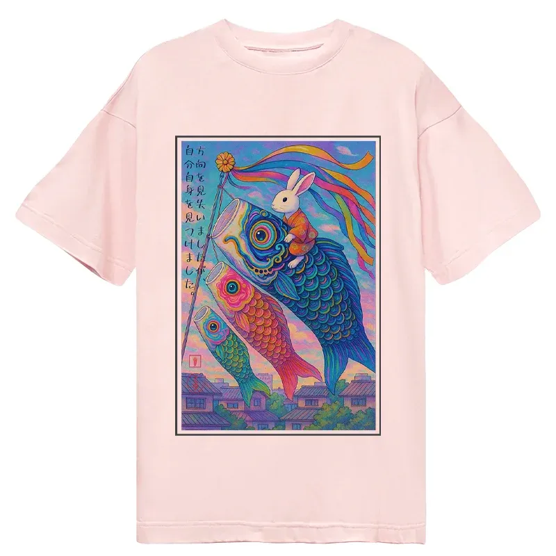 Tokyo-Tiger Ukiyoe Rabbit Ride Carp Streamer Poster T-Shirt