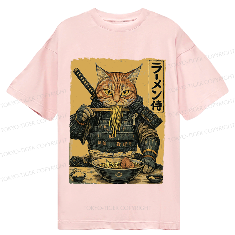 Tokyo-Tiger Cat General Eating Ramen Classic T-Shirt