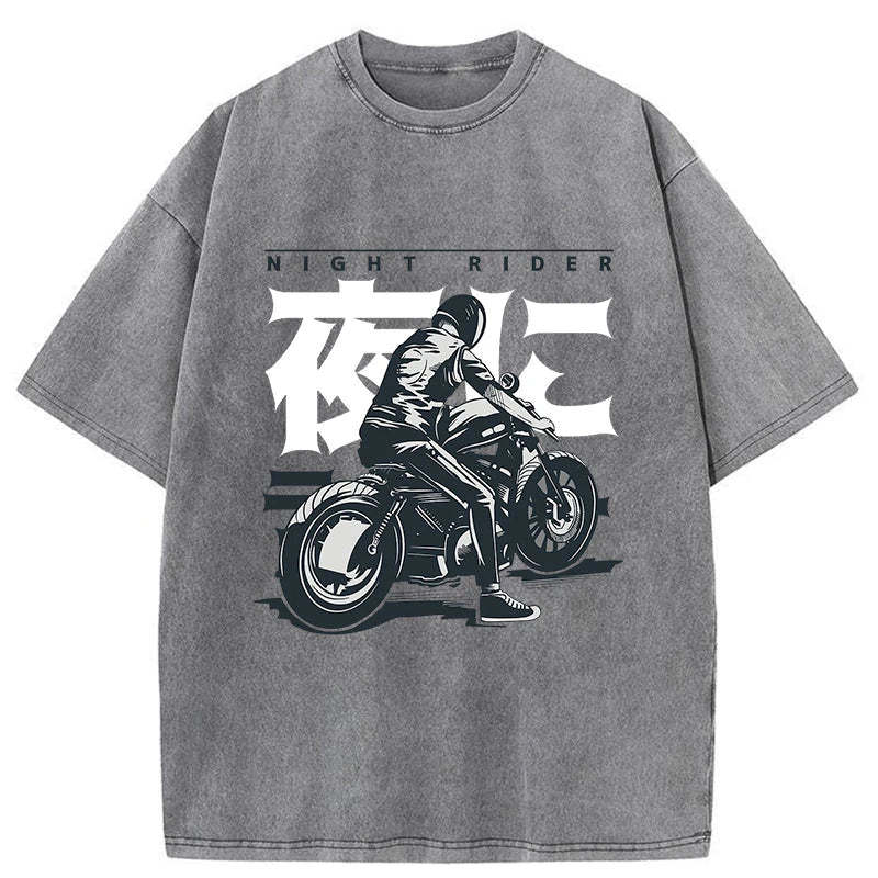 Tokyo-Tiger Motorcyclist Japanese Washed T-Shirt Sale