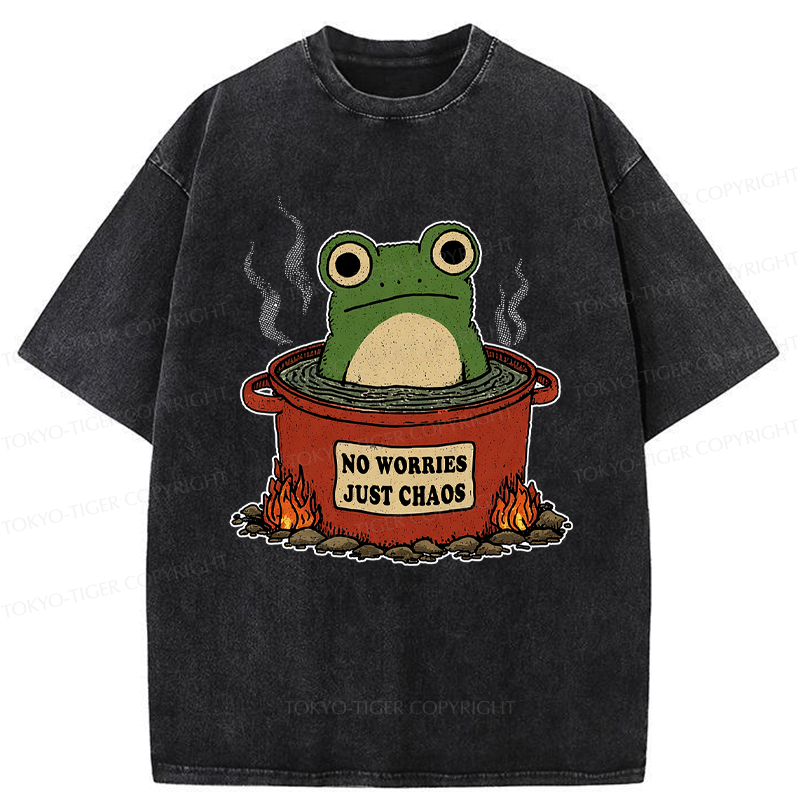 Tokyo-Tiger Frog：No Worries，Just Chaos Washed T-Shirt