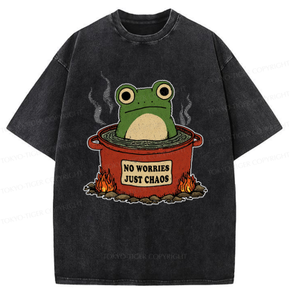 Tokyo-Tiger Frog：No Worries，Just Chaos Washed T-Shirt