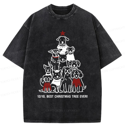 Tokyo-Tiger 12/10，Best Pupmas Tree Ever Washed T-Shirt