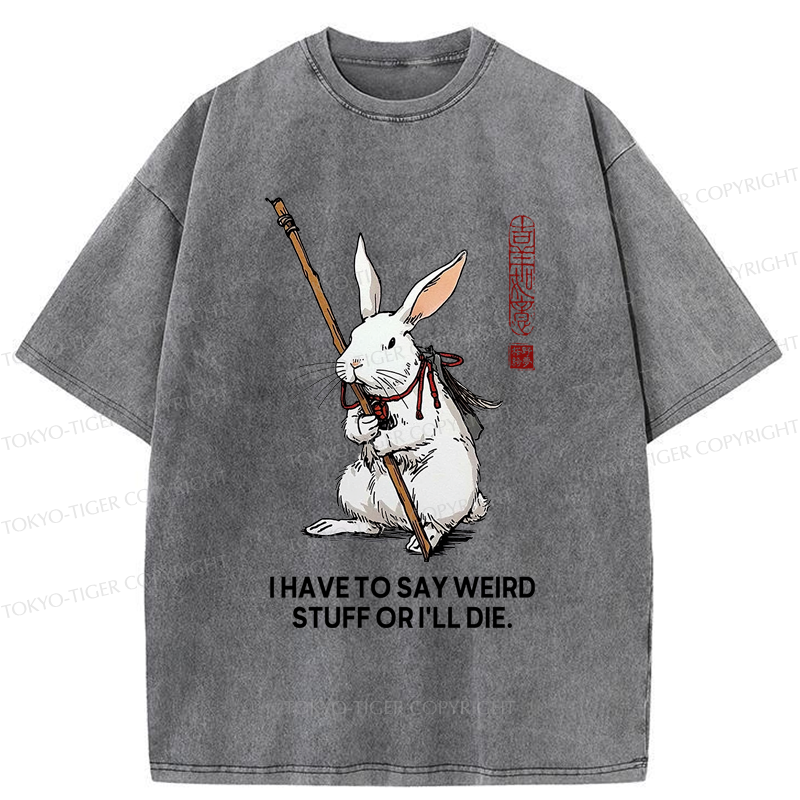 Tokyo-Tiger Rabbit Gotta Say Weird Stuff Or Die Washed T-Shirt