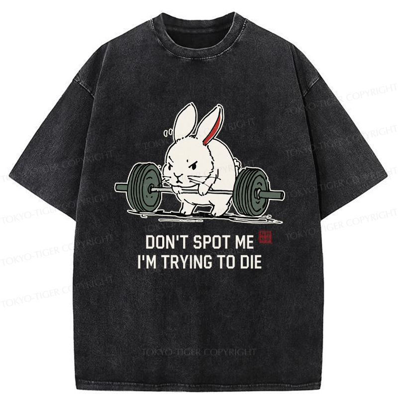 Tokyo-Tiger Determined Rabbit Gym Washed T-Shirt
