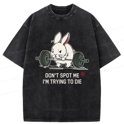 Tokyo-Tiger Determined Rabbit Gym Washed T-Shirt