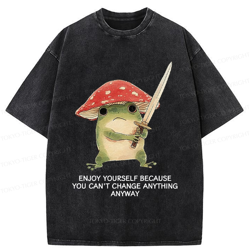 Tokyo-Tiger Frog Samurai: Can’t Change It Anyway Washed T-Shirt