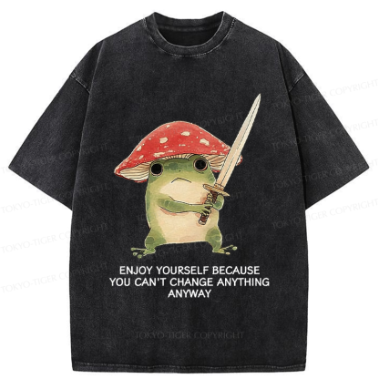 Tokyo-Tiger Frog Samurai: Can’t Change It Anyway Washed T-Shirt