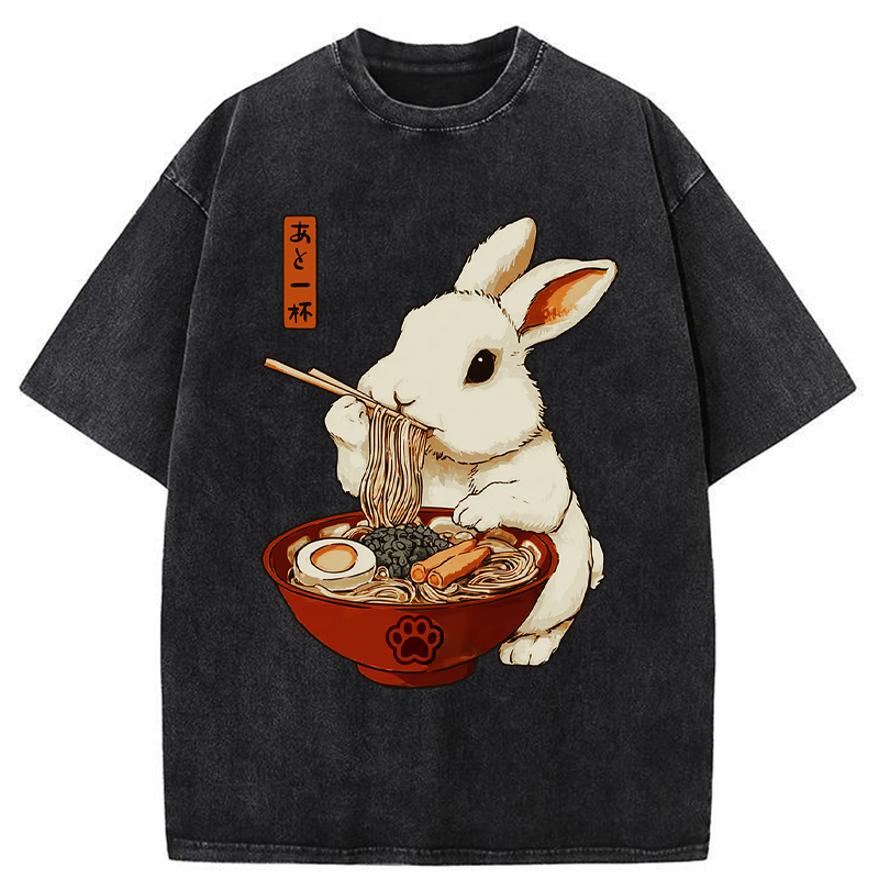 Tokyo-Tiger Bunny:One More Bowl, Please! Washed T-Shirt
