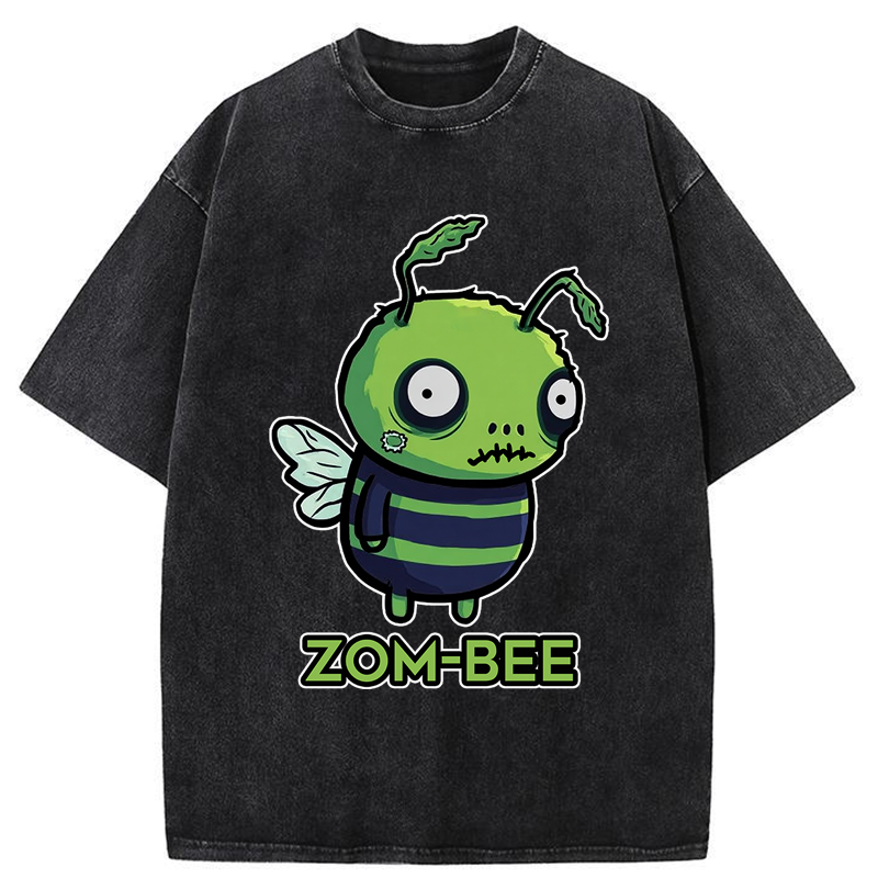 Tokyo-Tiger Funny Zom-Bee Washed T-Shirt