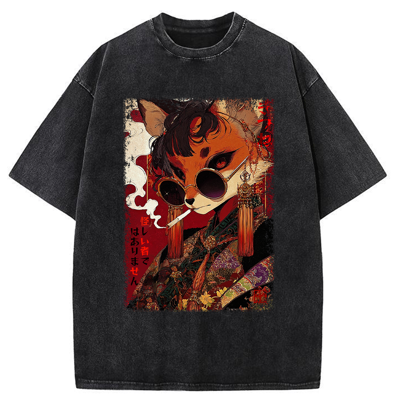 Tokyo-Tiger Not a Suspicious Fox Washed T-Shirt
