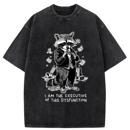 Tokyo-Tiger Funny Raccoon:CEO of Chaos Washed T-Shirt