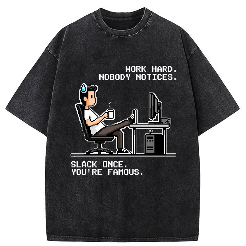 Tokyo-Tiger Hard Work, Who Cares? Washed T-Shirt