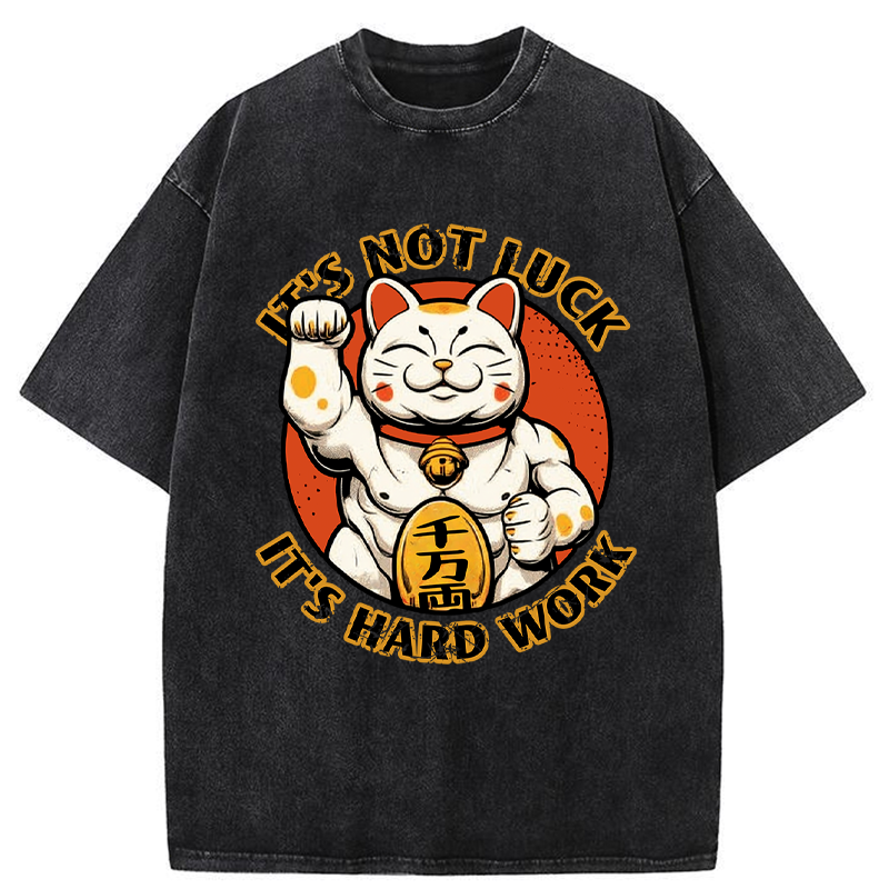 Tokyo-Tiger Maneki:Luck Is Earned Washed T-Shirt