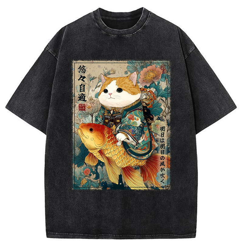Tokyo-Tiger Go with the Flow Washed T-Shirt