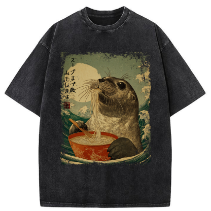 Tokyo-Tiger Slurp Like a Seal Washed T-Shirt
