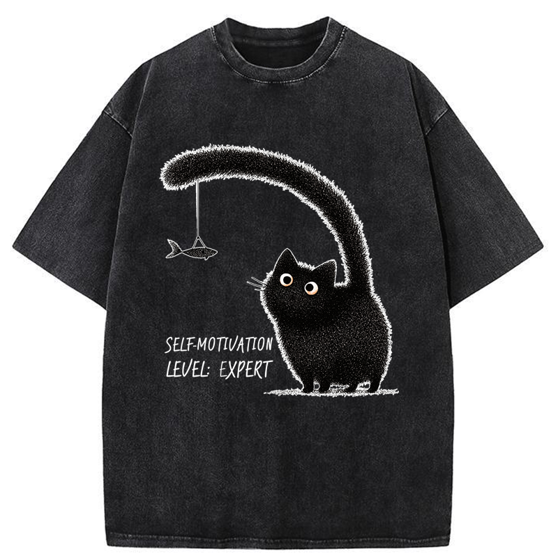 Tokyo-Tiger Purrfect Motivation Washed T-Shirt