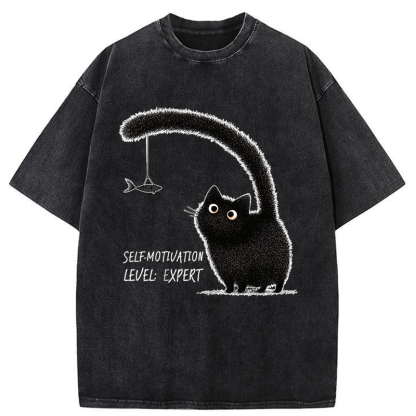 Tokyo-Tiger Purrfect Motivation Washed T-Shirt